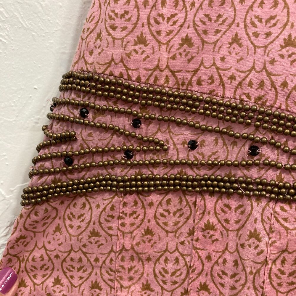 American Eagle Y2K Mini Sweetheart Dress Spaghetti Straps Beaded Pink Size 6 - Picture 11 of 14